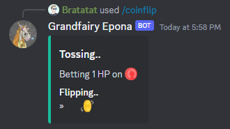 The /coinflip command - flipping
