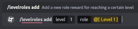 The /levelroles command - adding levelroles