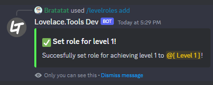 The /levelroles command - added levelroles