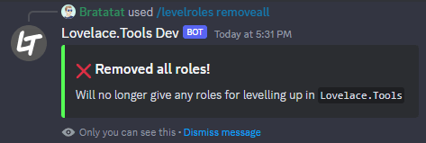 The /levelroles command - removing all levelroles