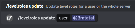 The /levelroles command - updating members