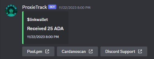 The /track command - receiving ADA