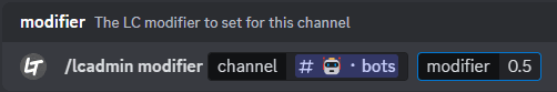 The /xpadmin command - setting channel modifiers