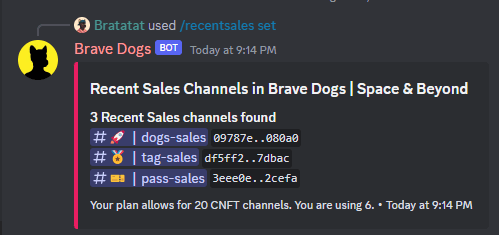 /recentsales set command