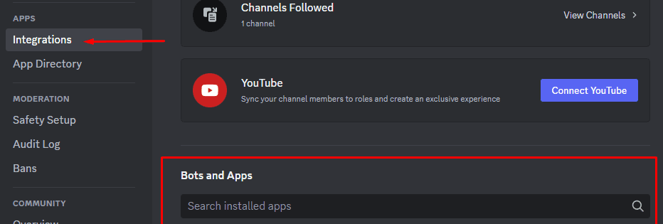 Finding your Discord Integrations settings