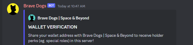 Example of the Brave Dogs bot